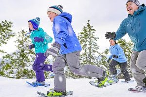 skiing and snowshoeing